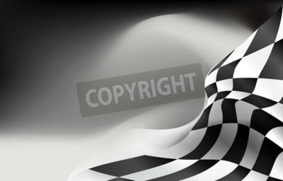 Sticker checkered flag background vector race design