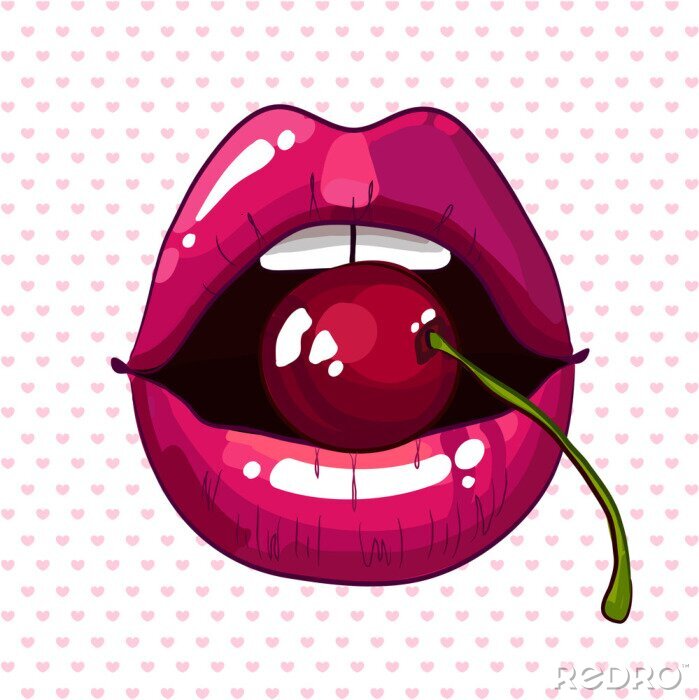 Sticker cherry lips