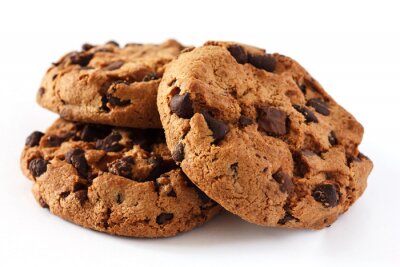Sticker Chocolate chip cookie on white