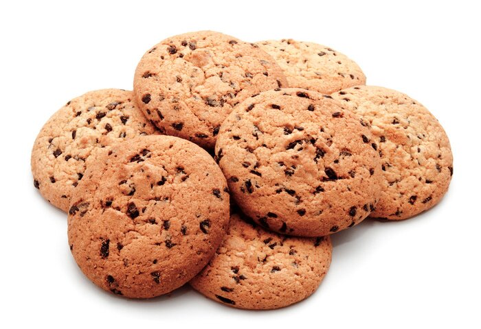 Sticker Chocolate chip cookies geïsoleerd