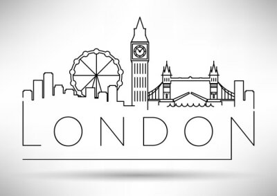 Sticker City of London Minimal Ontwerp van de Horizon