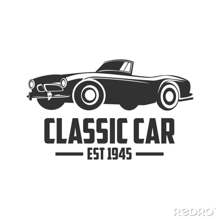 Sticker Classic Car Vector Template