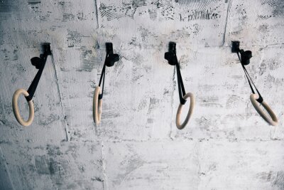 Sticker Close-up beeld van een fitness-ringen