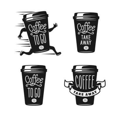 Sticker Coffee to go opschriften op kopjes