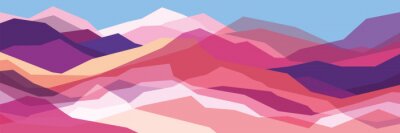 Sticker Color mountains, translucent waves, abstract glass shapes, modern background, vector design Illustration for you project