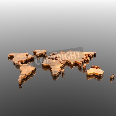 Sticker colorful world geographical map silhouette