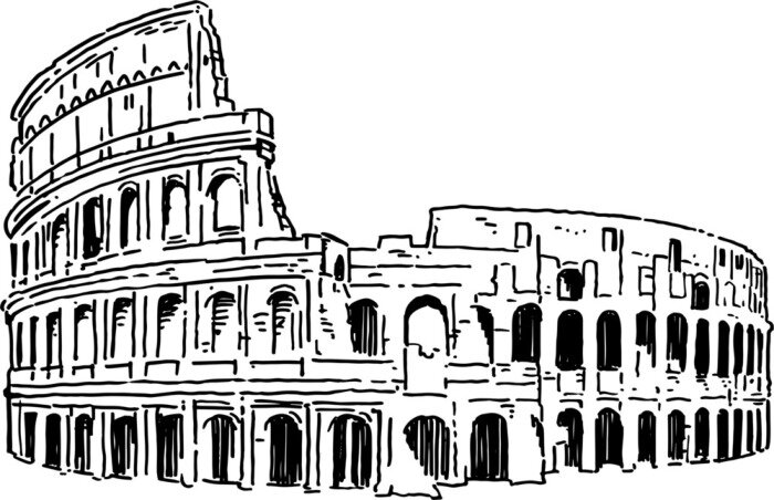 Sticker Colosseum Rome tekening vector