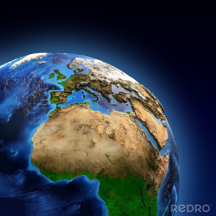 Sticker Continenten vanuit de ruimte