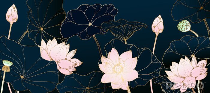 Sticker Contrasterende illustratie geïnspireerd op bloemen