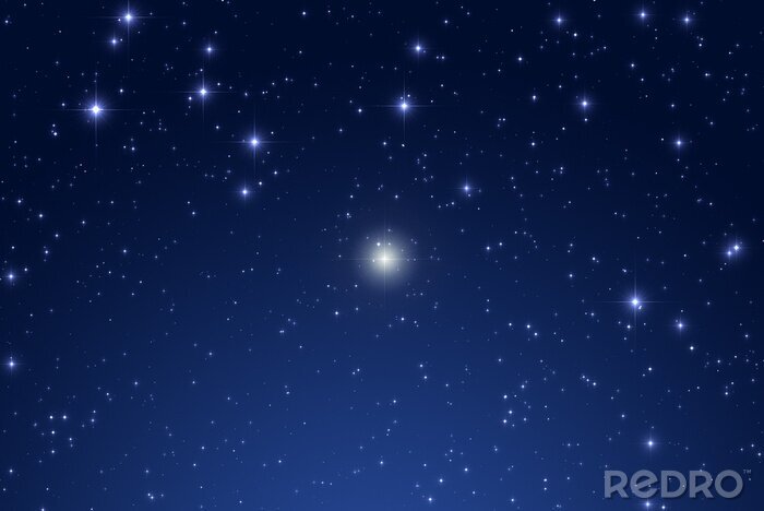 Sticker Cristmas ster op een donkere hemel.