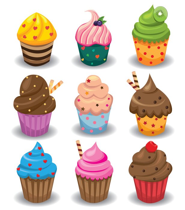 Sticker Cupcakes set