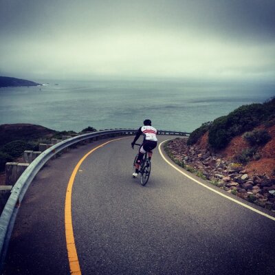 Sticker Cycling down Hawk Hill