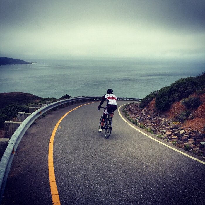 Sticker Cycling down Hawk Hill