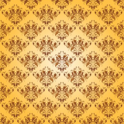 Sticker Damast naadloze bloemmotief.