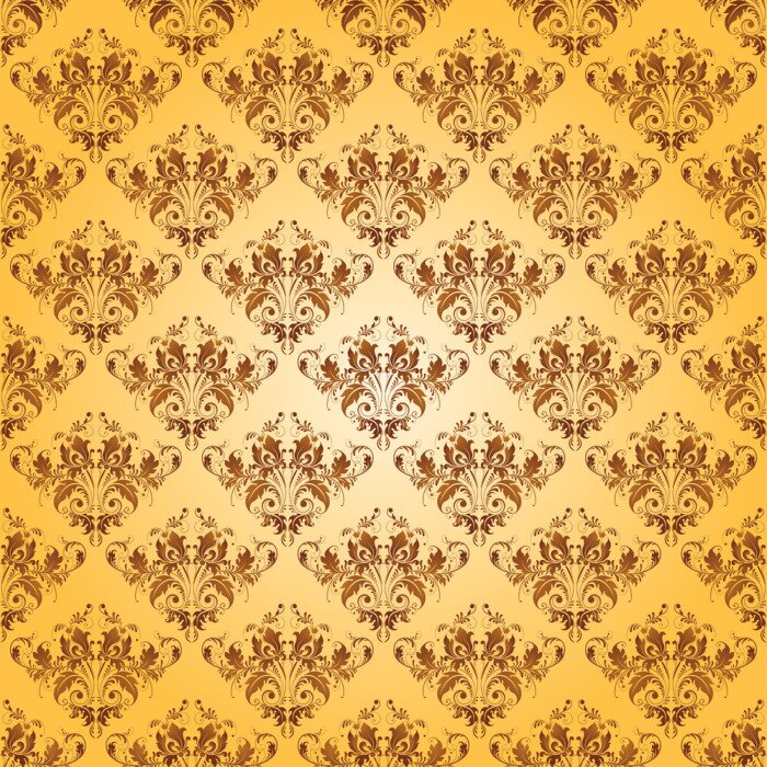 Sticker Damast naadloze bloemmotief.