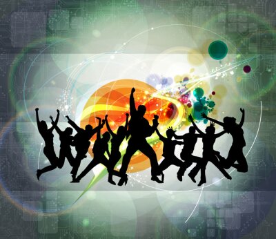 Sticker Dansende mensen