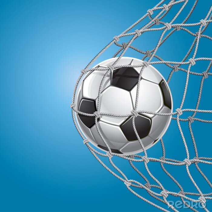 Sticker De bal in het doel