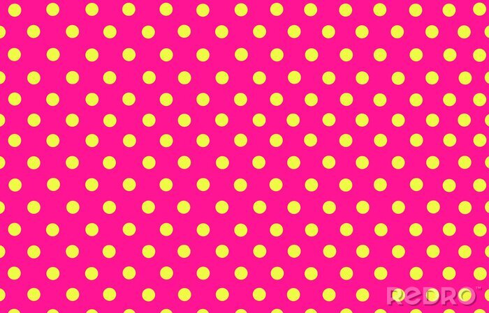 Sticker de gele stip met roze achtergrond