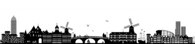 Sticker De horizon van Amsterdam zwart