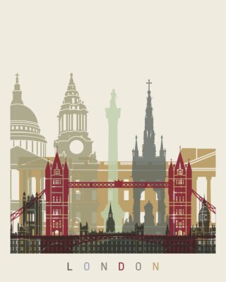Sticker De horizon van Londen poster