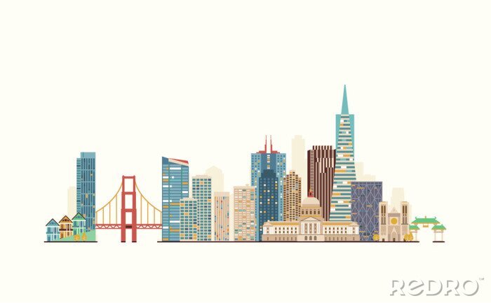 Sticker De horizon van San Francisco