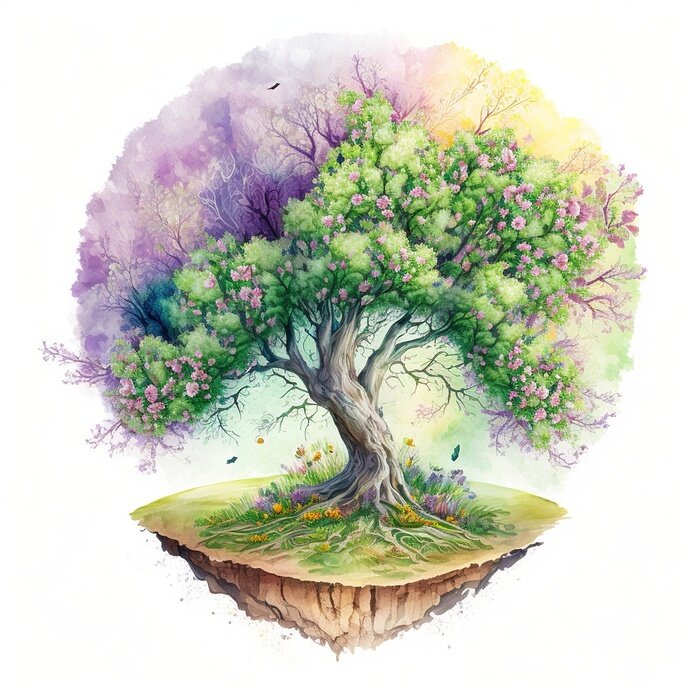 Sticker De magie van de lenteboom