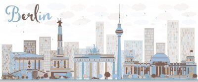 De skyline van Berlijn met verf