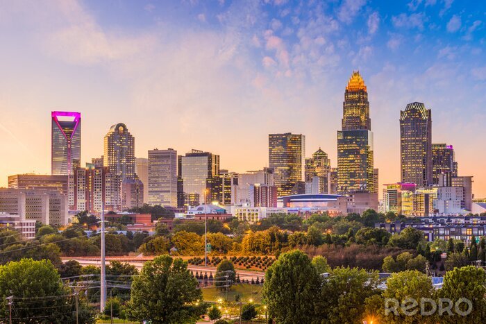 Sticker De skyline van Noord-Carolina in de VS