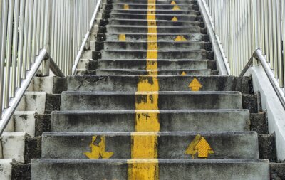 Sticker De traptreden van steentreden openlucht en achtergrond