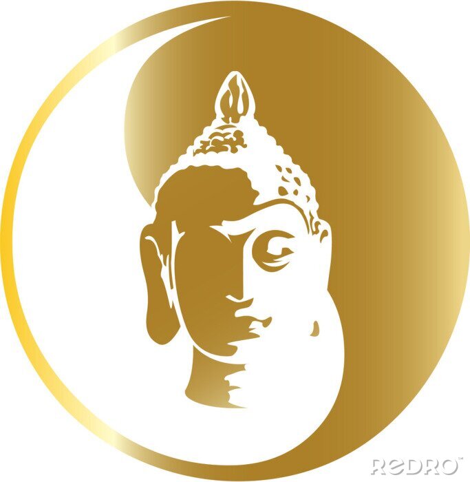 Sticker de vector gouden Boeddha
