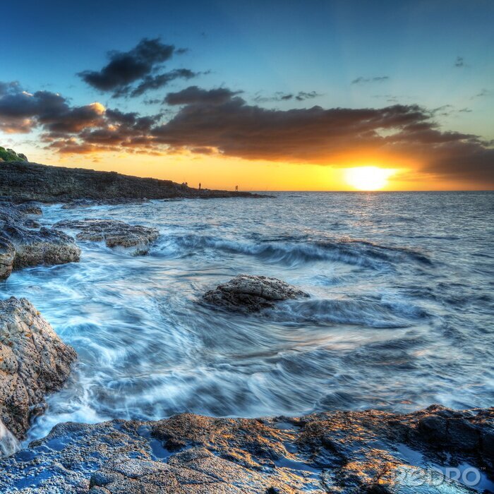 Sticker De zee op een schilderachtig landschap