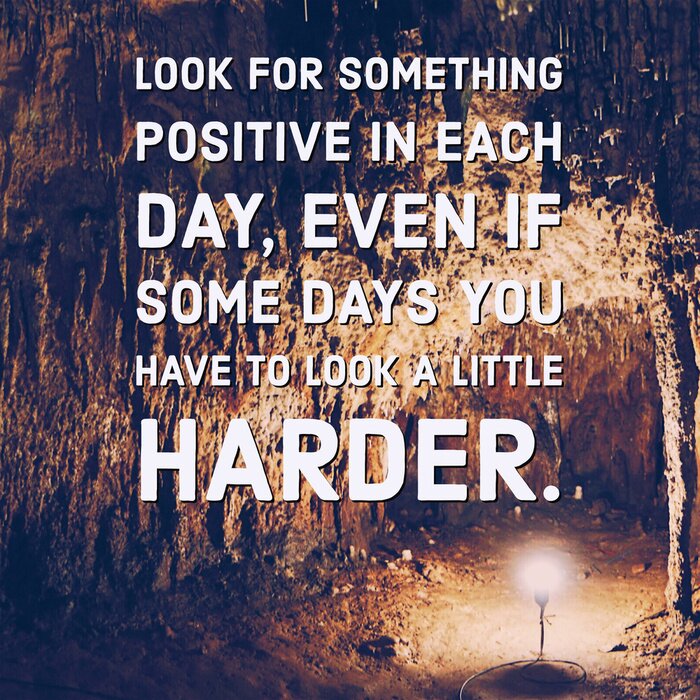 Sticker De zin tegen de achtergrond van de foto van de grot