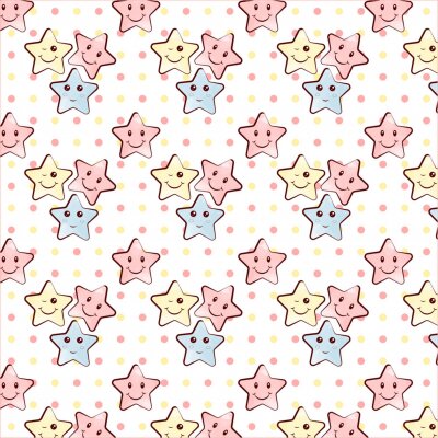 Sticker Decoratief, abstract sterrenpatroon dat gebruikt kan worden voor ontwerpstof, achtergronden, verpakkingspapier, pakketten voor kinderen.