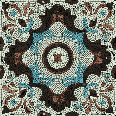 Sticker Decoratief driekleurig mozaïek