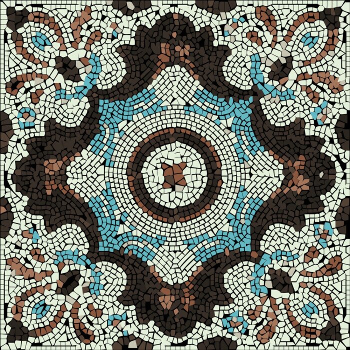 Sticker Decoratief driekleurig mozaïek