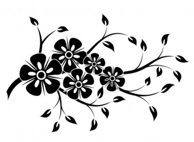 Sticker Decoratieve bloemen element voor ontwerp, vector illustration