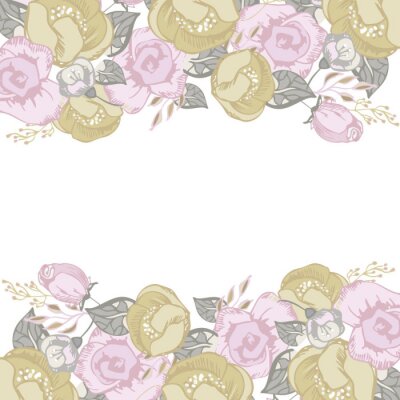 Sticker Delicaat frame van bloemen