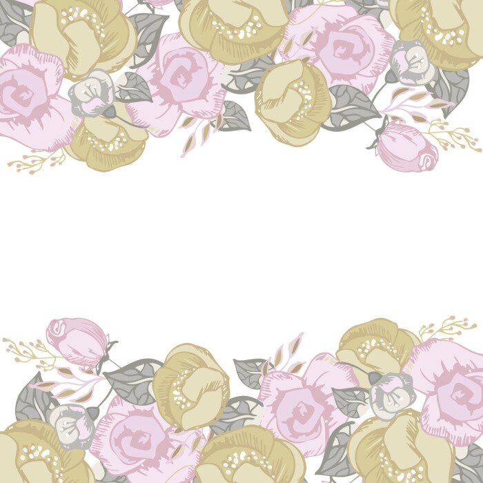 Sticker Delicaat frame van bloemen