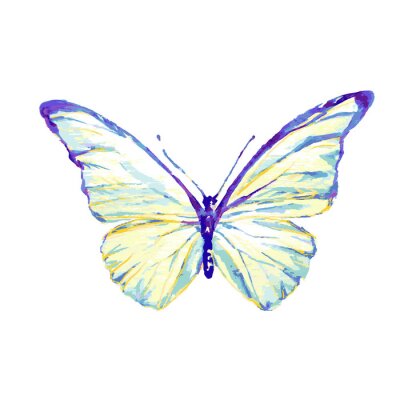 Sticker Delicate witte vlinder