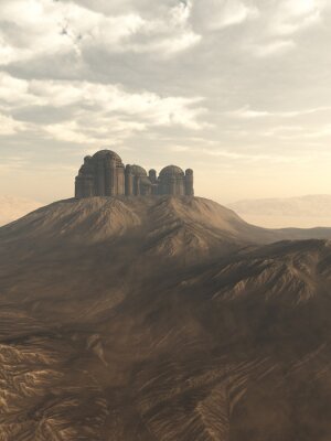 Desert Citadel - fantasy illustratie