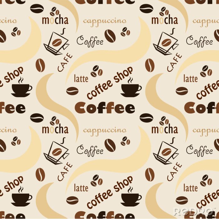 Sticker Dessin met koffiemotief