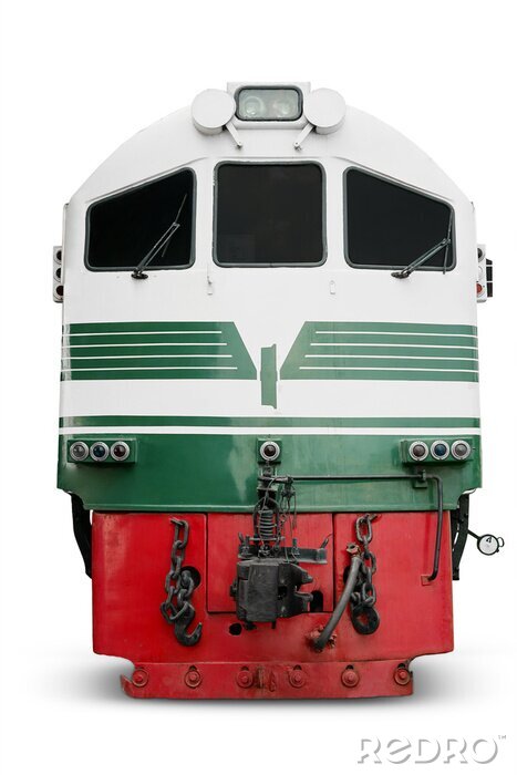 Sticker Diesel locomotief op wit