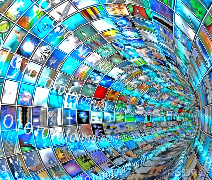 Sticker Digitale abstracte tunnel