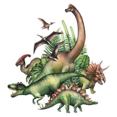 Sticker Dinosaurussen van verschillende soorten
