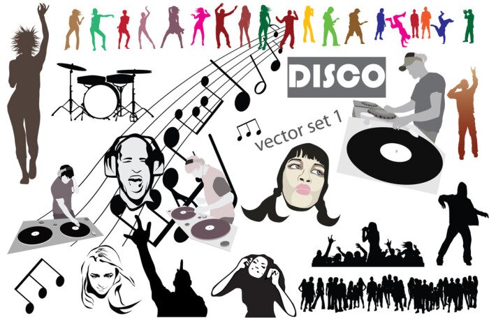 Sticker Disco vector mega set mix