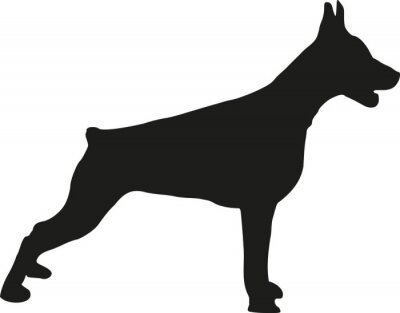 Sticker Doberman staand