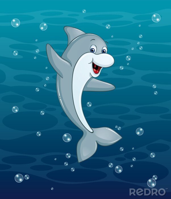 Sticker Dolphin Onderwater