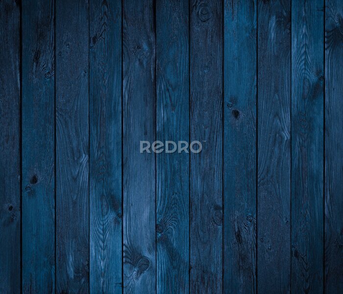 Sticker Donkerblauwe houtstructuur