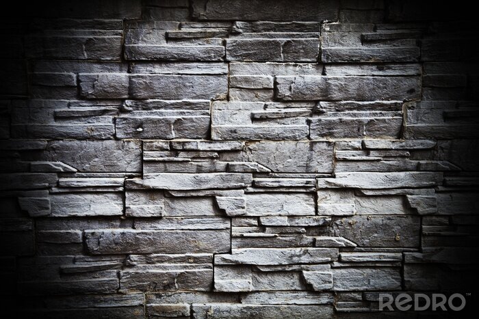 Sticker Donkere leistenen muur