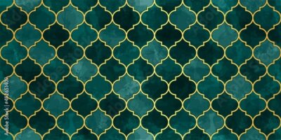 Sticker Donkergroen Arabisch ornament